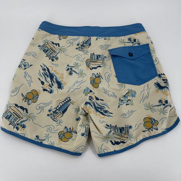 Patagonia Unlined Swim Trunks Shorts Mens 35 Multicolor Pocket Style 86730 - Picture 6 of 9